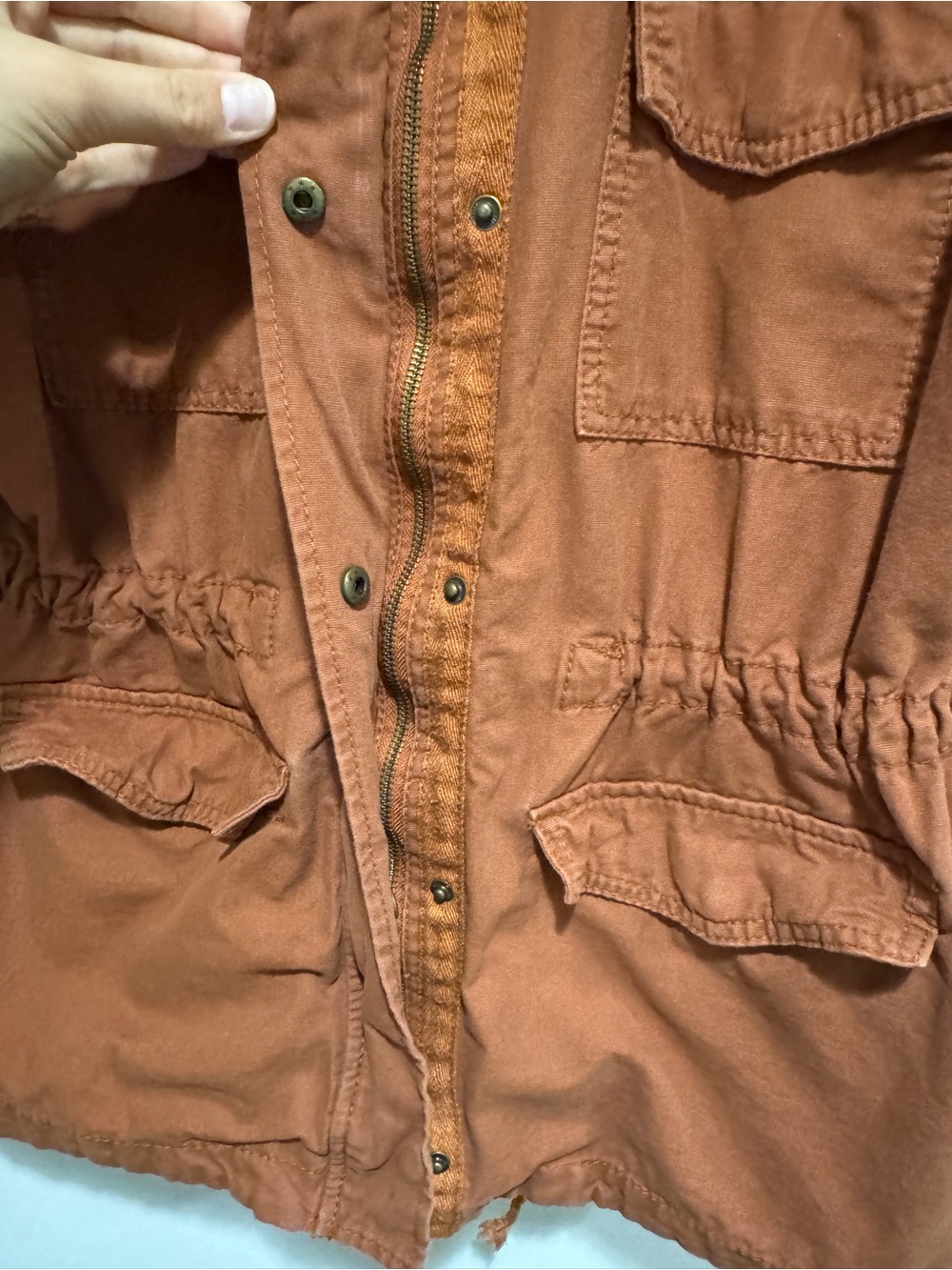 Universal Thread Rust Orange Hooded Utility Jacket - Picture 4 of 6